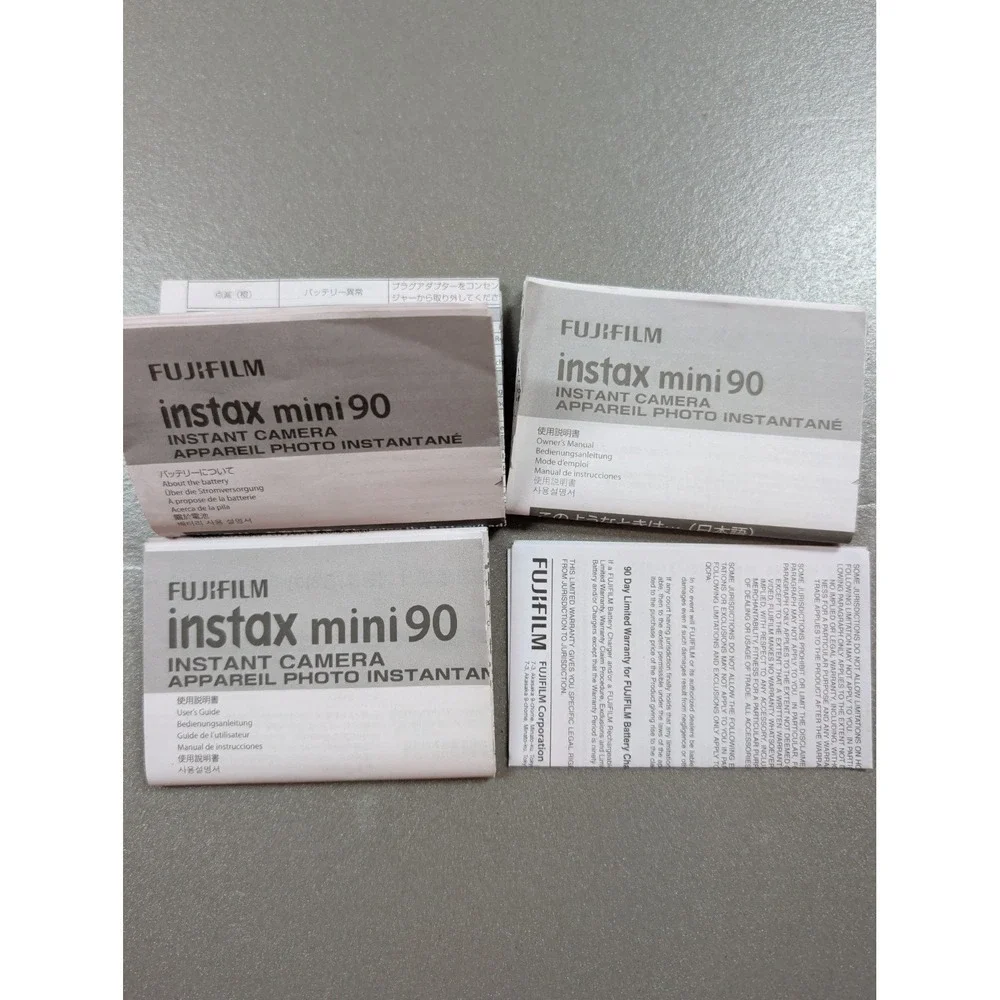 Fujifilm Instax Mini 90 Neo Classic Instant Film Camera Silver Black Bundle